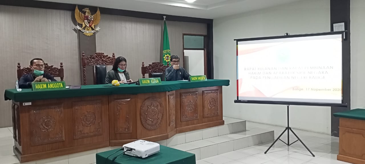 Rapat Bulanan Pengadilan Negeri Balige Bulan November Tahun 2020